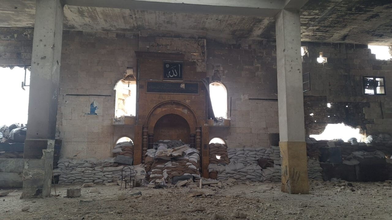 Halep’te SDG/PKK’nın işgal ettiği Al Hasan Camii